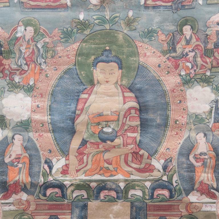 768x768 Tibetan Thangka Painting Of Sakyamuni For Sale - Tibetan Thangka Painting