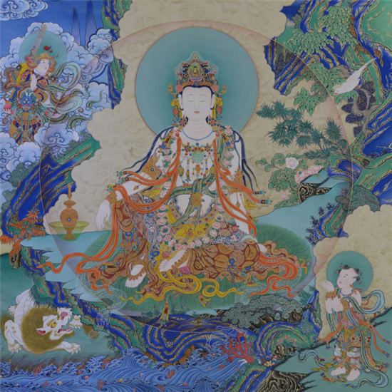 550x550 Tibetan Thangka Painting On Show In Beijing - Tibetan Thangka Painting