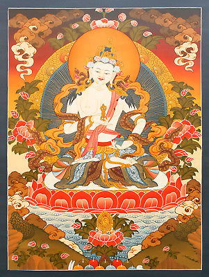 301x400 Vajrasattva Tibetan Thangka Painting 23 W X 31 H Hand Paint - Tibetan Thangka Painting