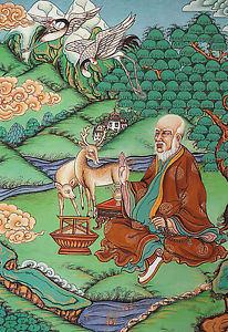 206x300 Birthday Gift Buddhist ! 16 Tibetan Thangka Painting Six Symbols - Tibetan Thangka Painting