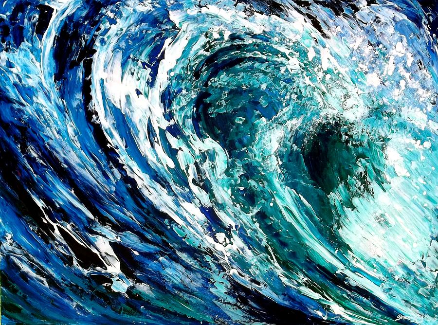 900x668 Tidal Wave Painting By Suzanne King - Tidal Wave Painting