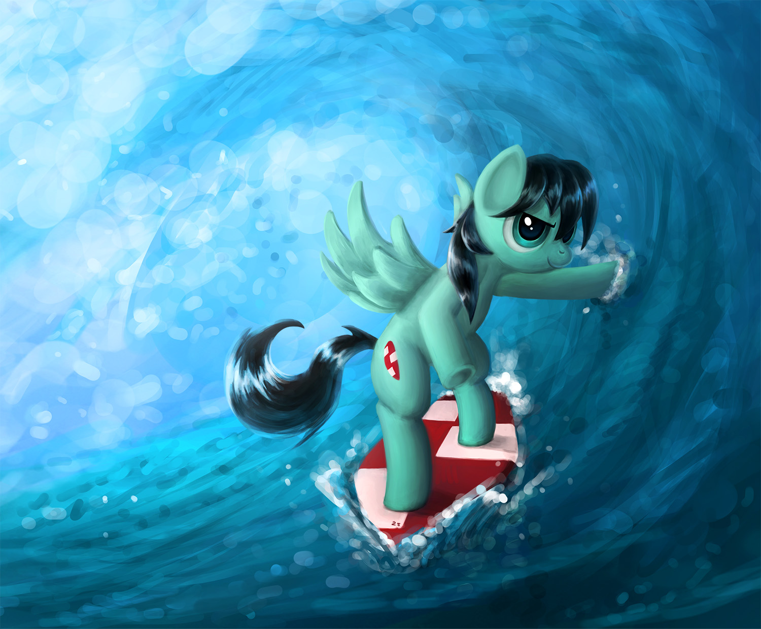 1500x1241 Tidal Wave Surfing By 2snacks - Tidal Wave Painting