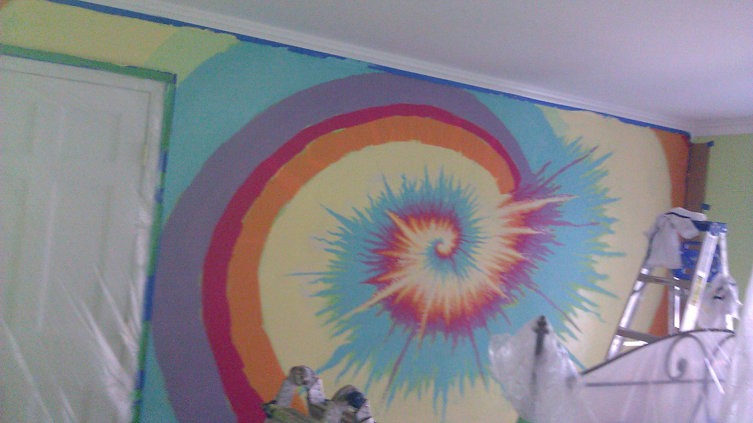 2592x1456 How To Paint A Tie Dye Inspired Fresco Residential Interior Wall - Tie Dye Painting