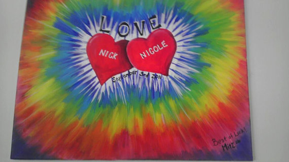 570x321 Items Similar To Tie Dye Hand Painted Canvas On Etsy - Tie Dye Painting