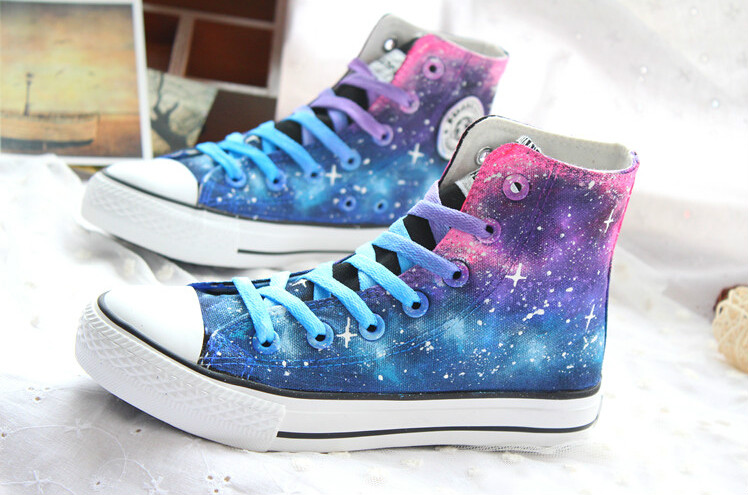 748x495 Harajuku Tie Dye Powder Purple Color Gradient Sky Hand Painted - Tie Dye Painting On Canvas