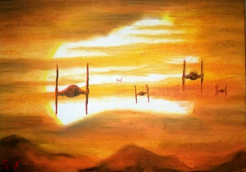 1024x718 Tie Fighter Sunset (The First Order) By Prosurvival - Tie Fighter Painting