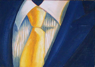 320x228 Daily Paintings By Brenda Smooth With Yellow Tie 5x7 Oil - Tie Painting