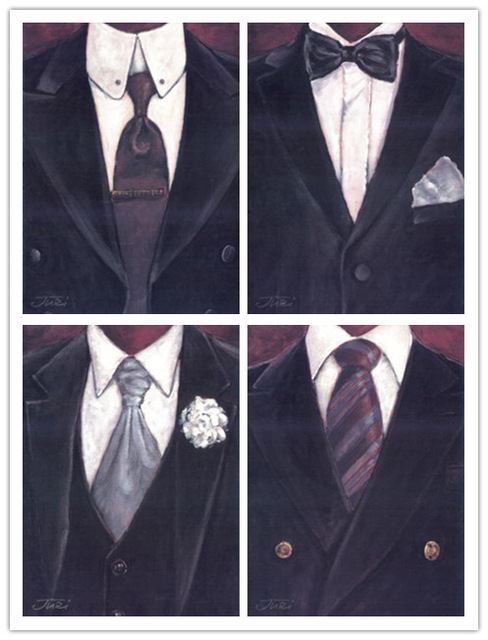 488x640 Free Shipping Home Wall Art Decoration Pictures Gentleman Black - Tie Painting