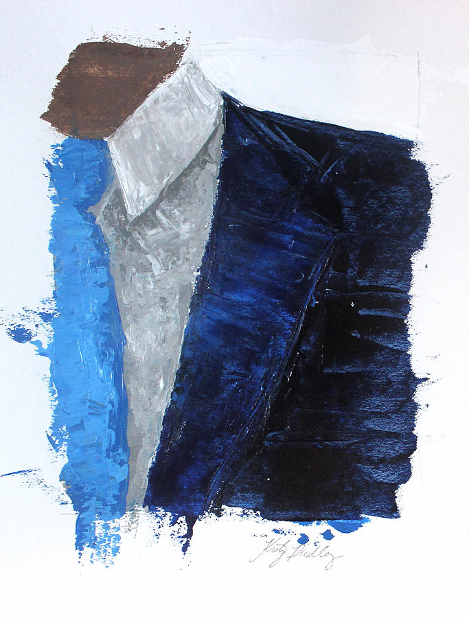 683x900 Blue Suit With Light Blue Tie Painting By Kristye Addison Dudley - Tie Painting