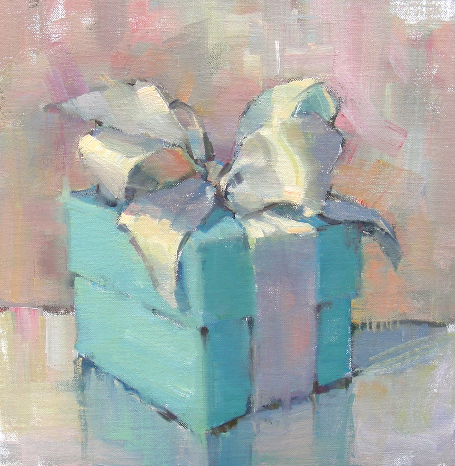 1543x1583 Nancy Franke, Musings On Painting Painting - Tiffany Blue Painting