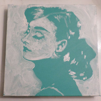 354x354 Shop Audrey Hepburn Canvas On Wanelo - Tiffany Blue Painting