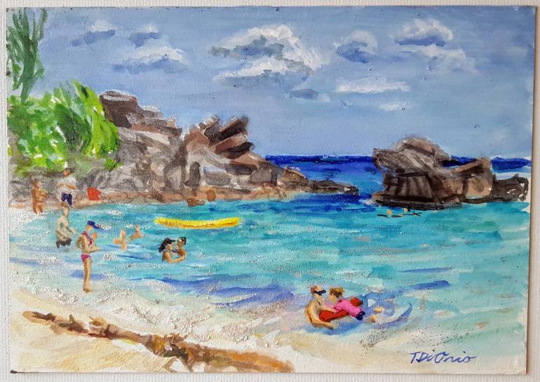 770x545 Saatchi Art Bermuda Southampton Beach Rocks Painting By Tiffany - Tiffany Painting