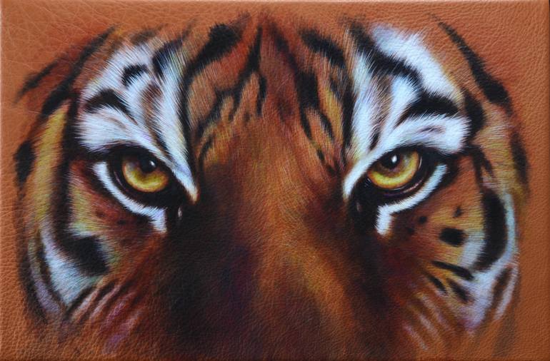 770x506 Saatchi Art Tigers Eyes Painting By Karl Hamilton Cox - Tiger Eye Painting