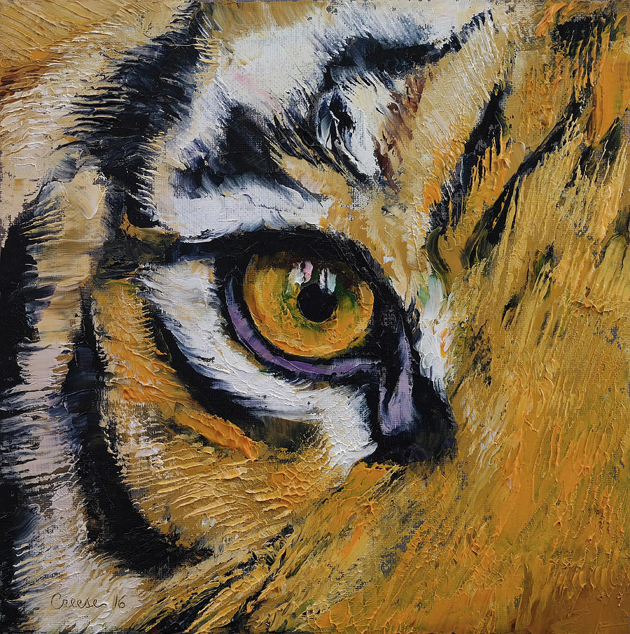 894x900 Tiger Eye Painting By Michael Creese - Tiger Eye Painting
