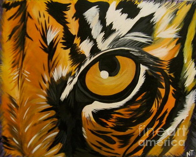 626x501 Tiger Eye Painting By Natasha Faucheux - Tiger Eye Painting