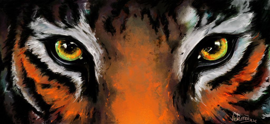 1024x470 Tigers Eyes Painting - Tiger Eye Painting