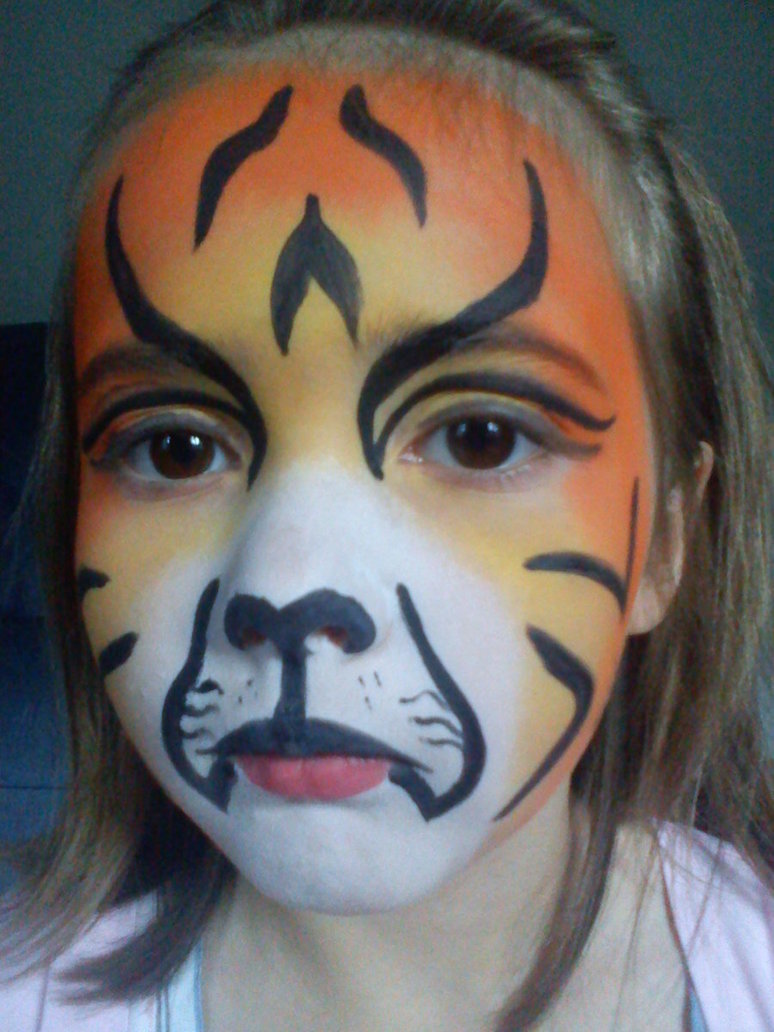 Tiger Face Painting at PaintingValley.com | Explore collection of Tiger ...