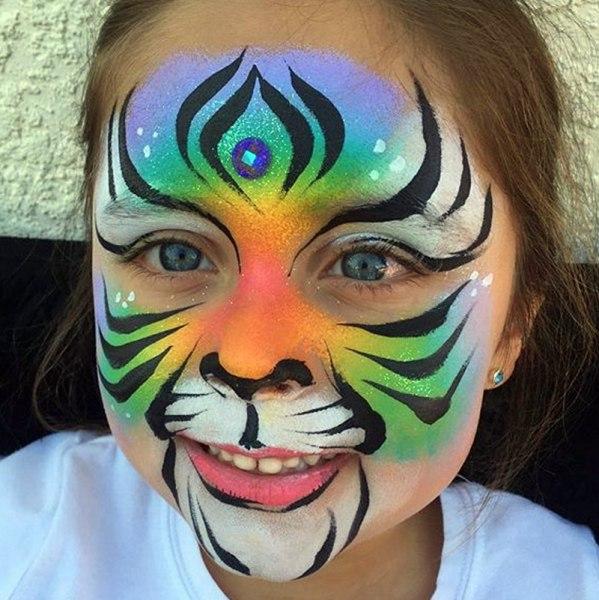 599x600 Tiger Face Paint Orlando Face Painting Colorful Day Events - Tiger Face Painting