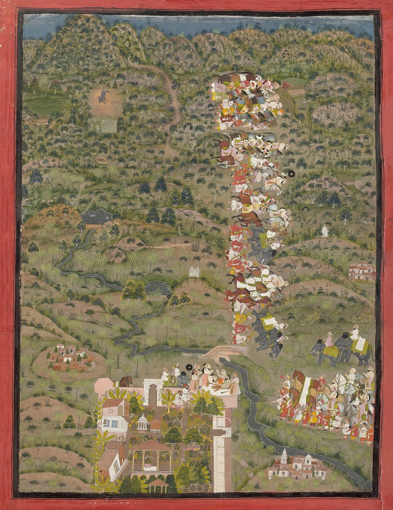 788x1024 India, Udaipur, Rajasthan State, Former Kingdom Of Mewar - Tiger Hunt Painting