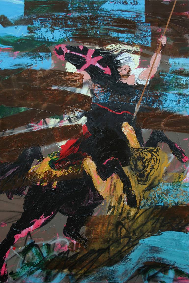 770x1151 Saatchi Art Tiger Hunt Painting By Eric Citerne - Tiger Hunt Painting