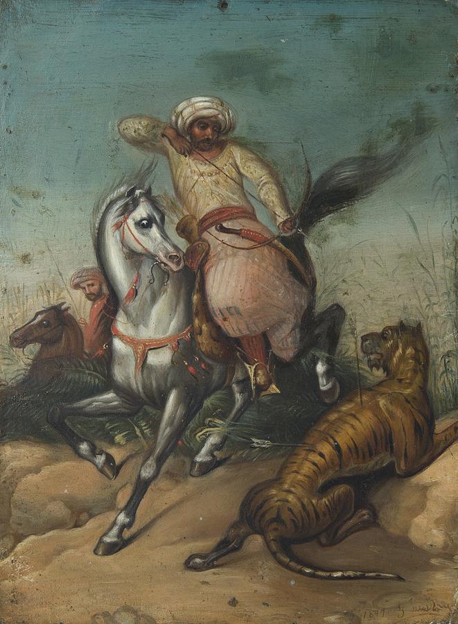 661x900 Tiger Hunt Painting By Eastern Accents - Tiger Hunt Painting