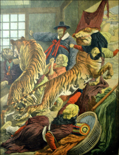 500x650 When Tigers Stalked Korea - Tiger Hunt Painting