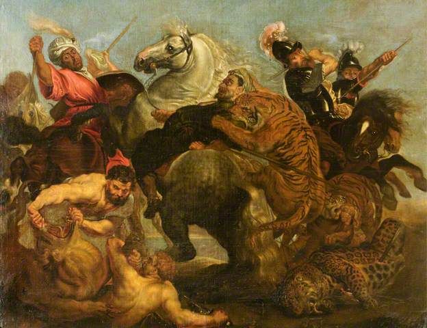 624x480 A Tiger Hunt - Tiger Hunt Painting