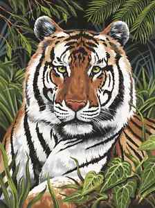 224x300 Jungle Tiger In Hiding Close Up Painting A4 Paint By Numbers - Tiger In The Jungle Painting
