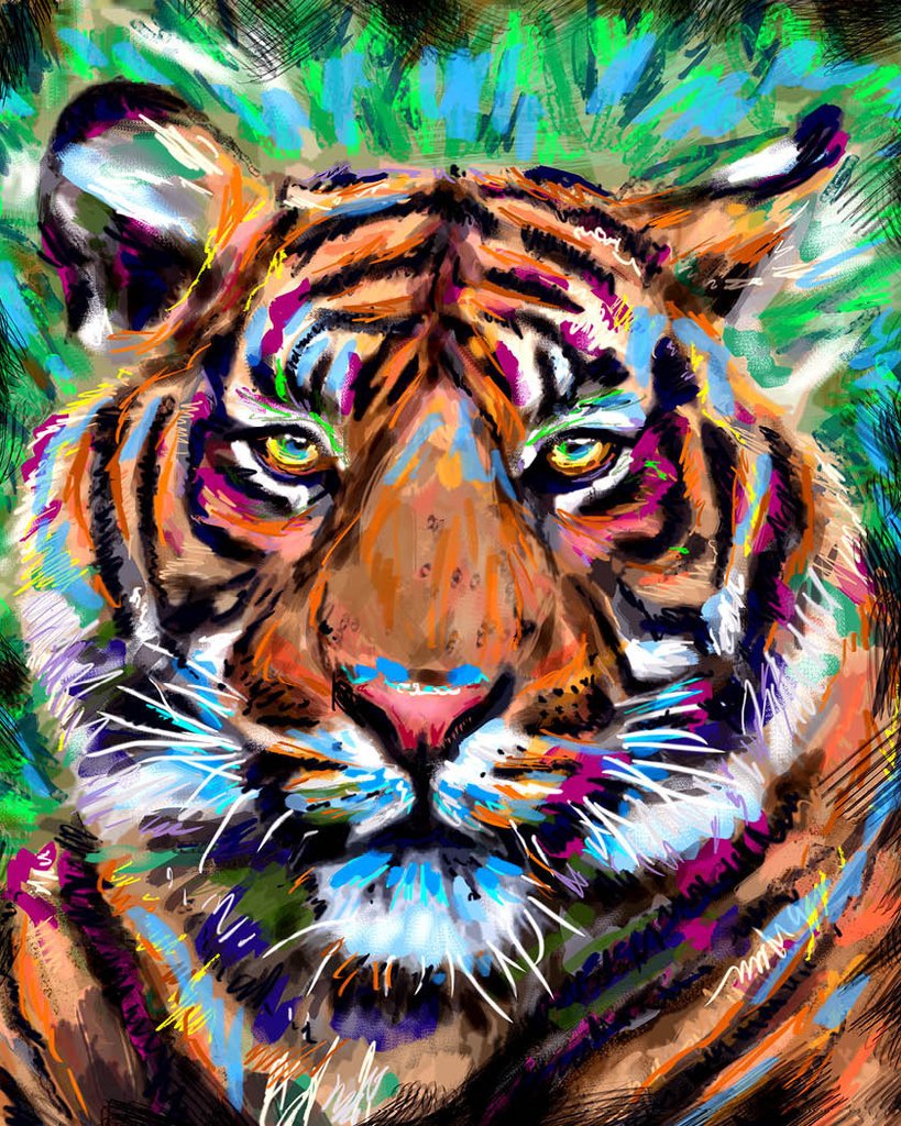 Tiger In The Jungle Painting at PaintingValley.com | Explore collection ...