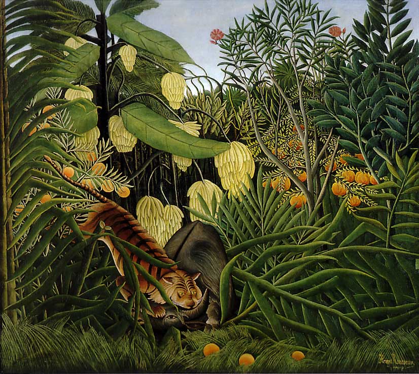 826x737 Henri Rousseau A Brief Introduction - Tiger In The Jungle Painting