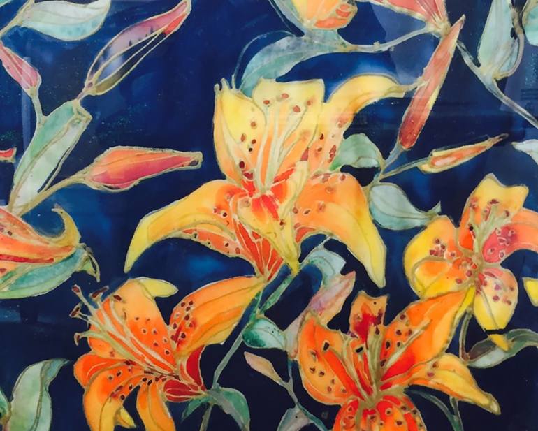 770x617 Saatchi Art Tiger Lilies Painting By Lucille Whitaker - Tiger Lily Painting