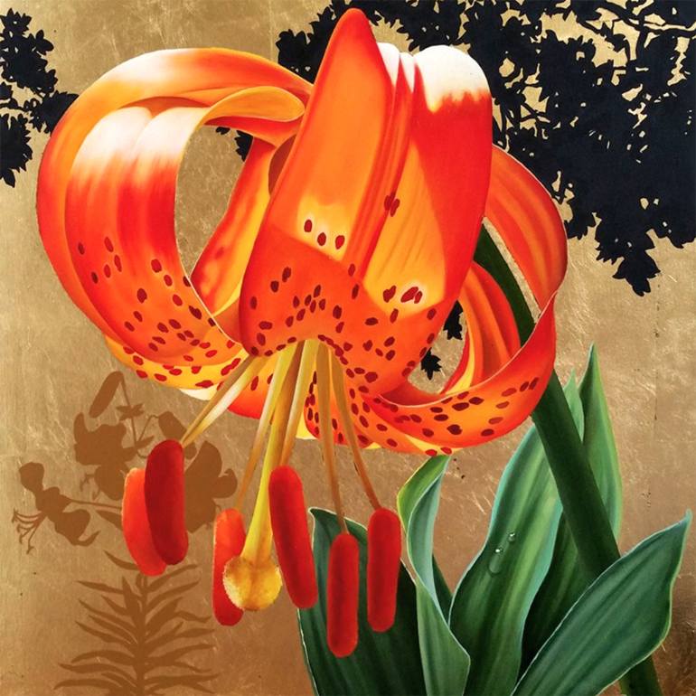 770x770 Saatchi Art Tigerlily Painting By Ora Sorensen - Tiger Lily Painting