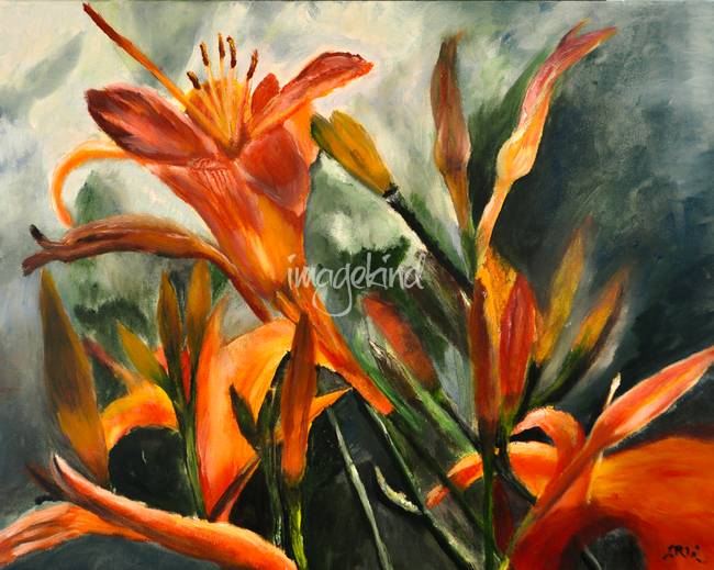 Tiger Lily Painting at PaintingValley.com | Explore collection of Tiger ...