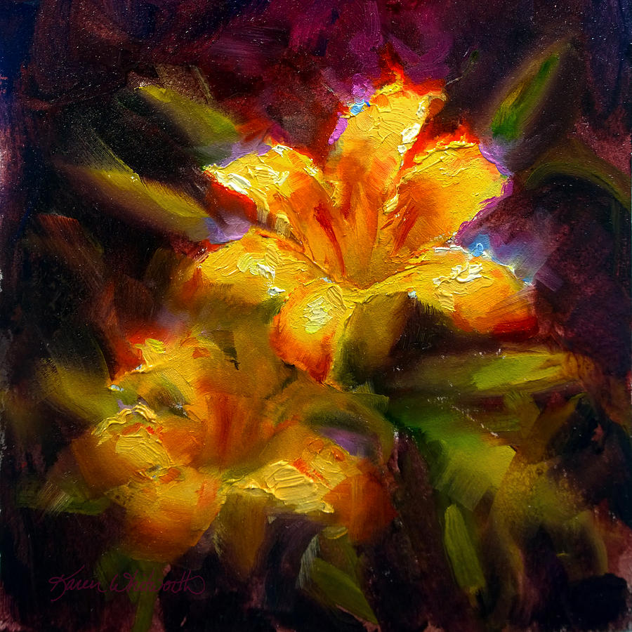 900x900 Daylily Sunshine - Tiger Lily Painting
