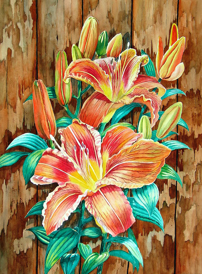 665x900 Tiger Lily Painting By Jelly Starnes - Tiger Lily Painting