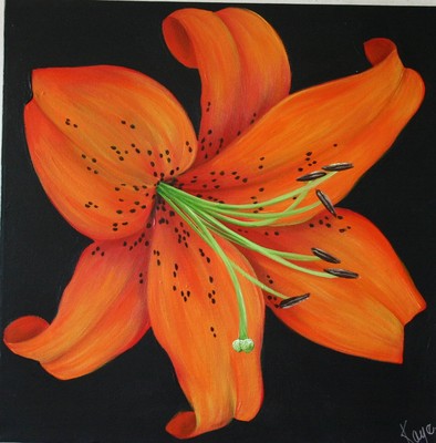 394x400 Debbys Tiger Lily - Tiger Lily Painting