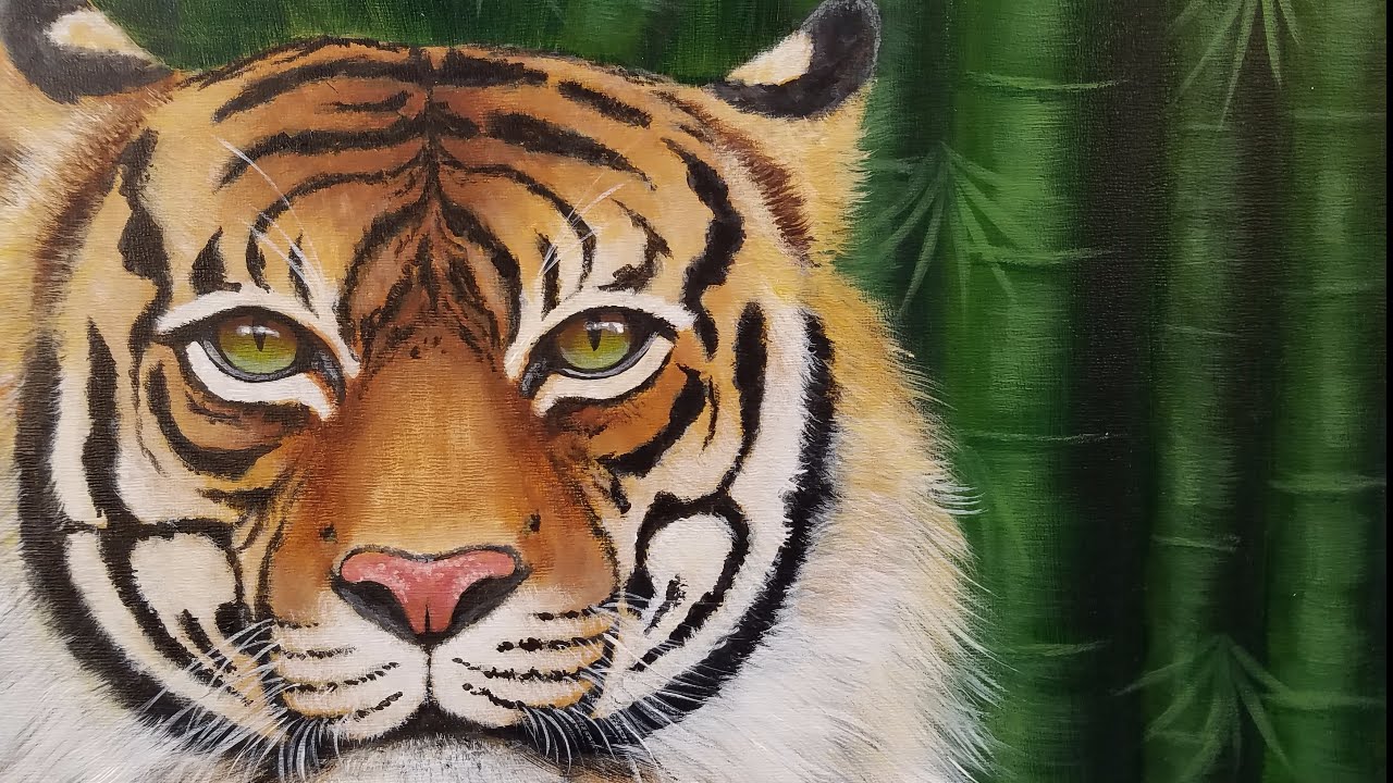 1280x720 Learn How To Paint A Tiger Step By Step Realistic Acrylic Painting - Tiger Painting