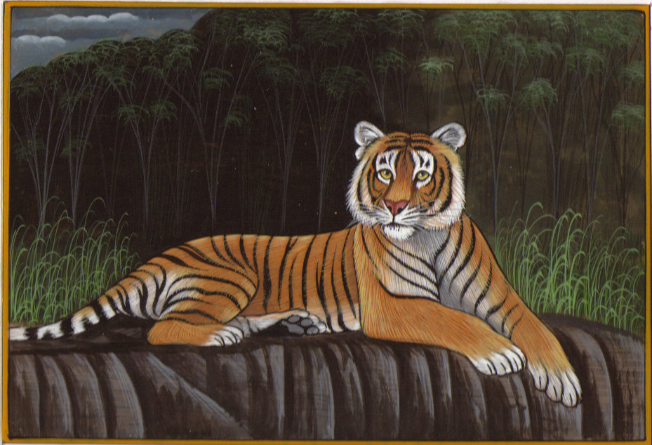 929x634 Royal Bengal Tiger Painting Handmade Indian Wild Animal Nature - Tiger Painting