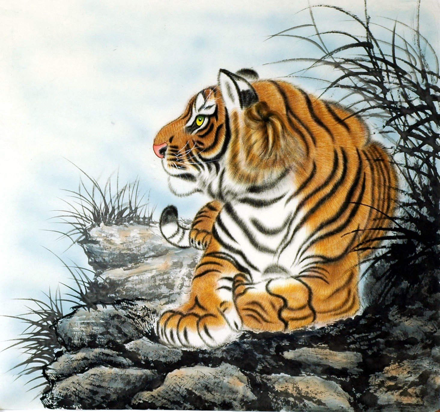 1465x1372 Chinese Tiger Painting - Tiger Painting