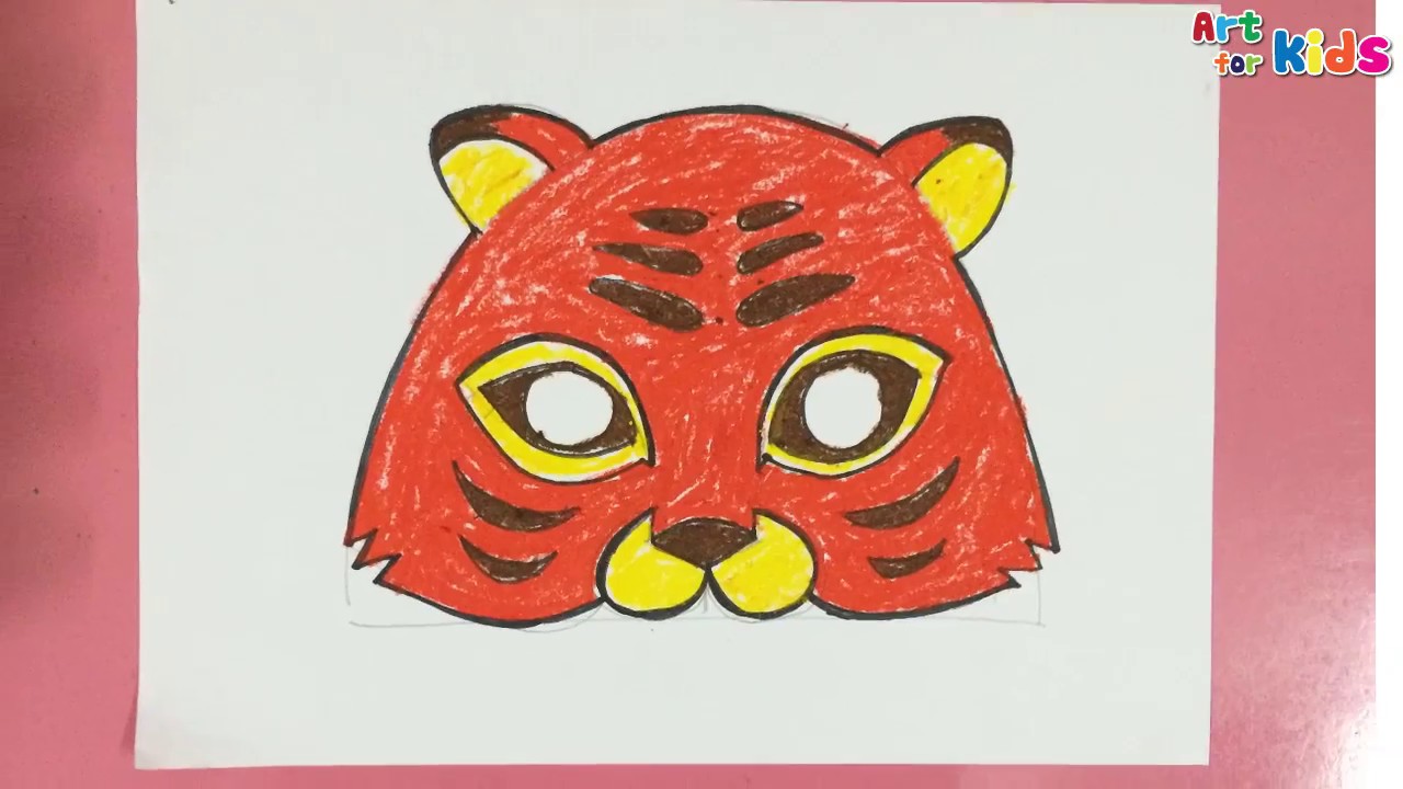 1280x720 Art For Kids How To Draw A Tiger Mask Painting For Kids - Tiger Painting For Kids