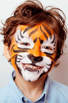 231x350 Face Painting For Kids - Tiger Painting For Kids