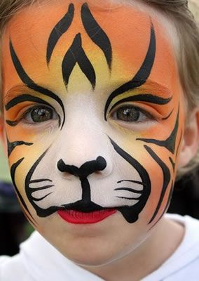 284x400 Cute Tiger Face Paint Halloween Tiger Face Paints - Tiger Painting For Kids