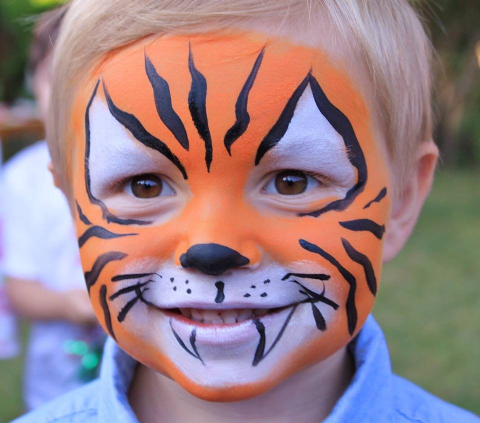 960x847 Easy Face Paint Tiger Makeup Idea - Tiger Painting For Kids