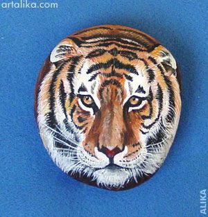 300x313 Rock Painting! Summer Survival Kids Crafts - Tiger Painting For Kids