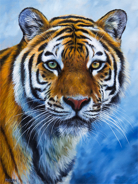 450x600 Tiger Painting Original Oil On Canvas, For Sale Now How - Tiger Painting Images