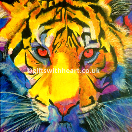 436x436 Tiger Original Painting - Tiger Painting Images