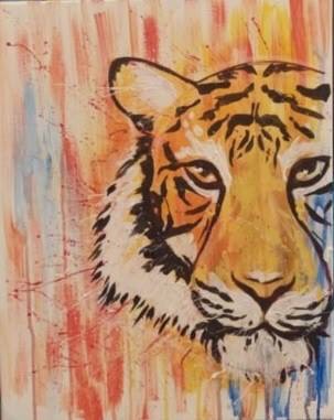 303x381 Eye Of The Tiger Painting With Pinot's Palette - Tiger Painting Images
