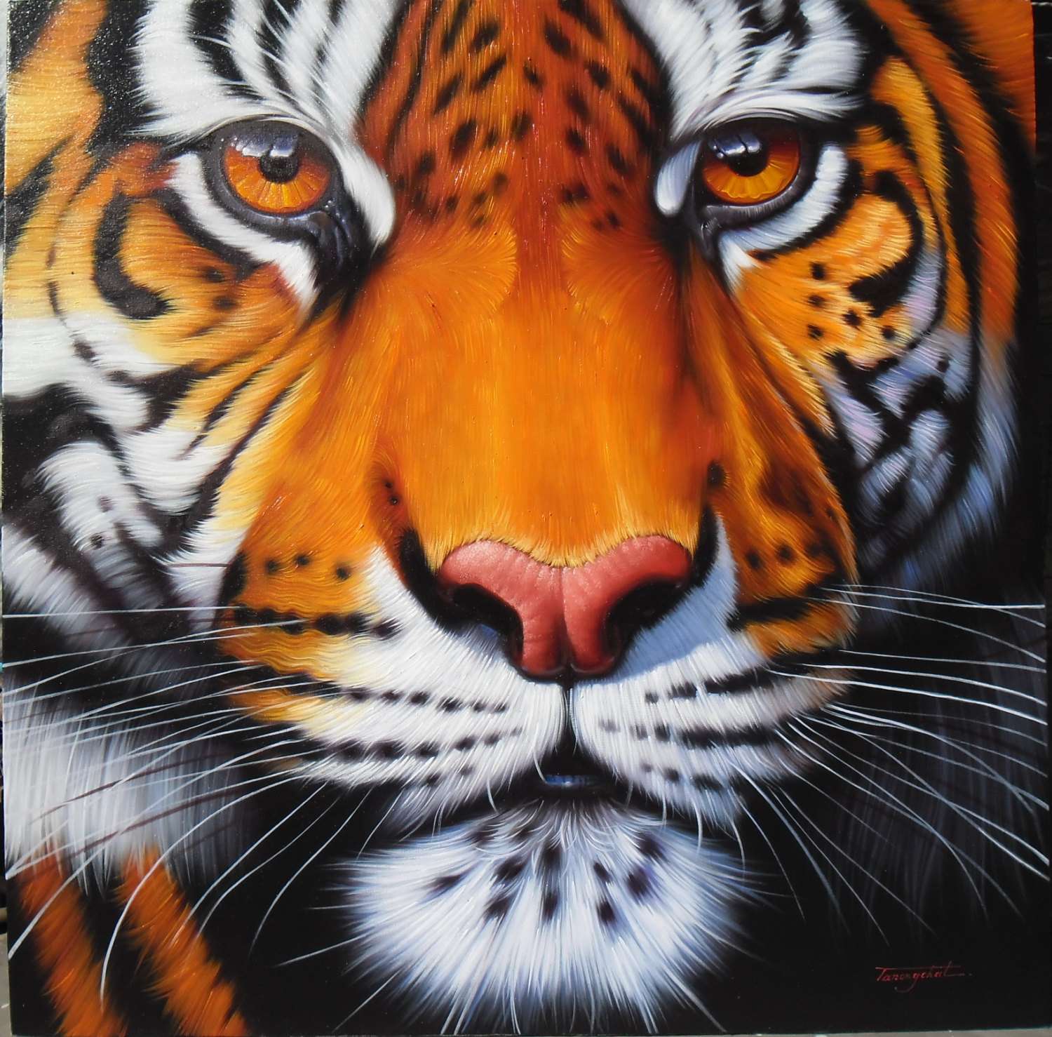 1500x1478 Free Photo Tiger Fur Painting - Tiger Painting Images