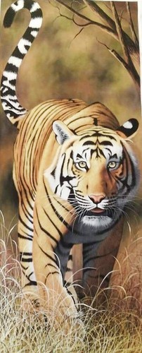 202x500 Whitepetals Canvas Tiger Painting, Rs 4000 Square Feet, White - Tiger Painting On Canvas