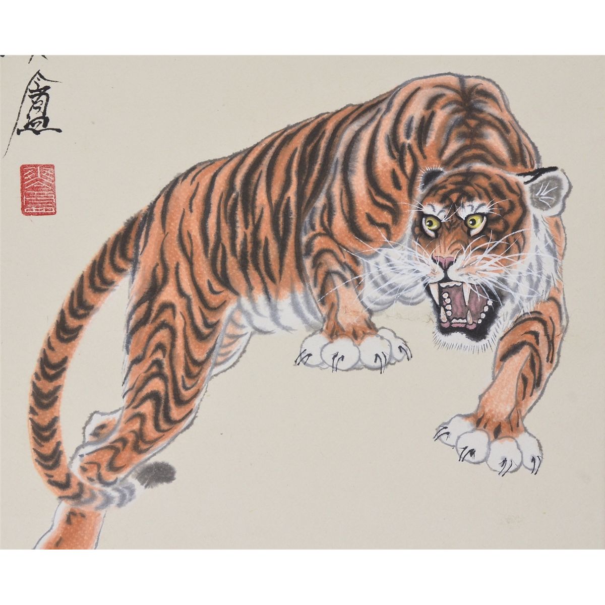 1200x1200 Chinese Watercolor Painting Hanging Scroll Tiger - Tiger Painting Watercolor